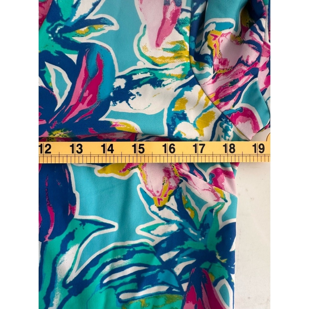 Aryeh Shift Dress Womens M Blue Pink Floral Preppy Resort Bright Colors Beach - Picture 10 of 10